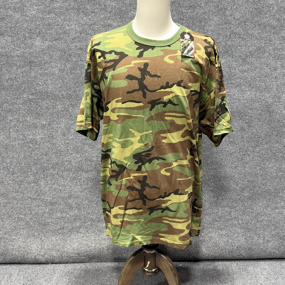 Rothco Shirt Mens 3XL Green Woodland Camo Short Sleeve Crewneck Tee Military
